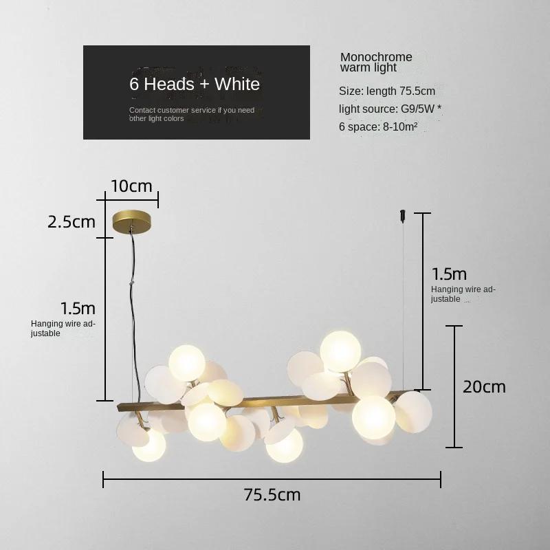 

Художньо розроблена обідня люстра Горизонтальна стельова підвісна люстра Light Flower Branch Series Kitchen Island Pendant Lamp Warm White