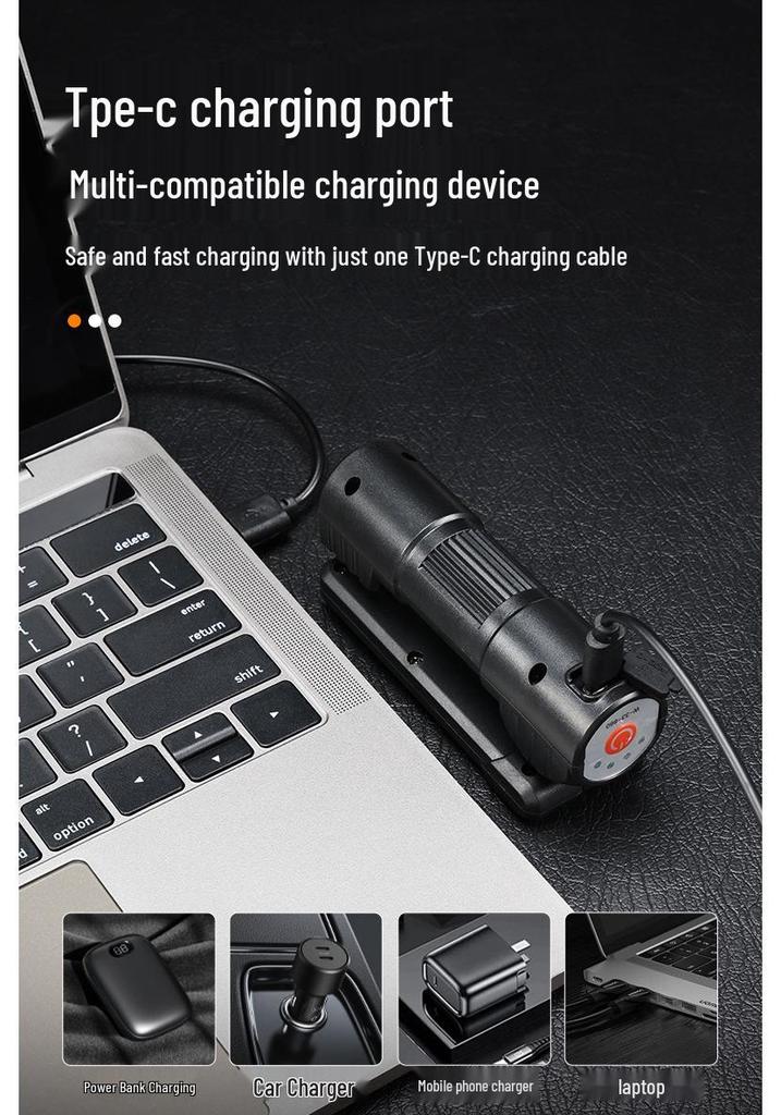 Dual-Sided COB Folding Work Light with Strong Magnet, High Brightness, and Emergency Flashlight Function