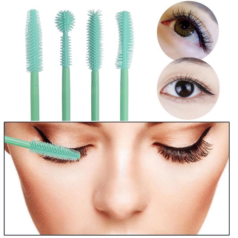 50Pcs Disposable Silicone Eyelashes Brushes Applicator Eye Lash Mascara Wands Brush Eyelash Extension Women Makeup Tools