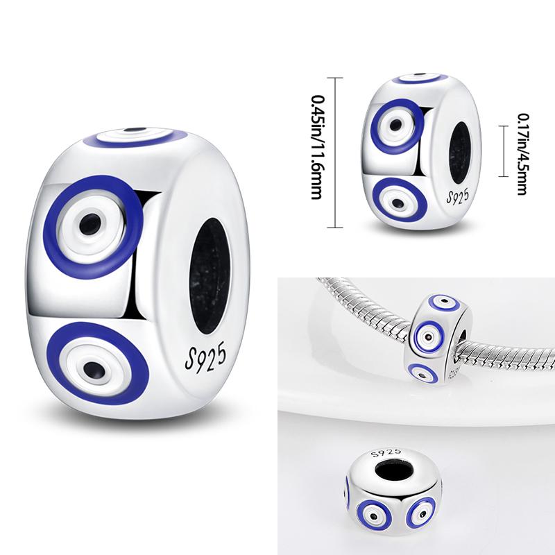 925 Silver Charms Beads Devil's Eye Fatima's Hand Cross Beads Fit Original Bracelet Women DIY Jewelry Gifts