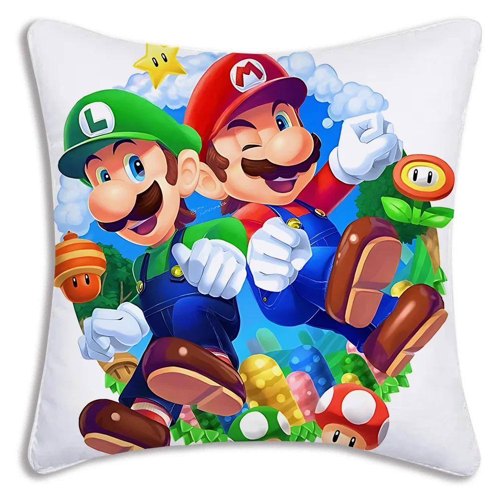 

Hot Game Pillow Covers Cartoon Sofa Decorative Home Printing Cute Cushion Cover M-M-Marios 40cmx40cm