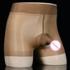 Physiological Sissy Lingerie Men Sexy Oil Glossy Boxer Short Gay Perspective Underpants Erotic Open Closed Penis Pouch Underwear