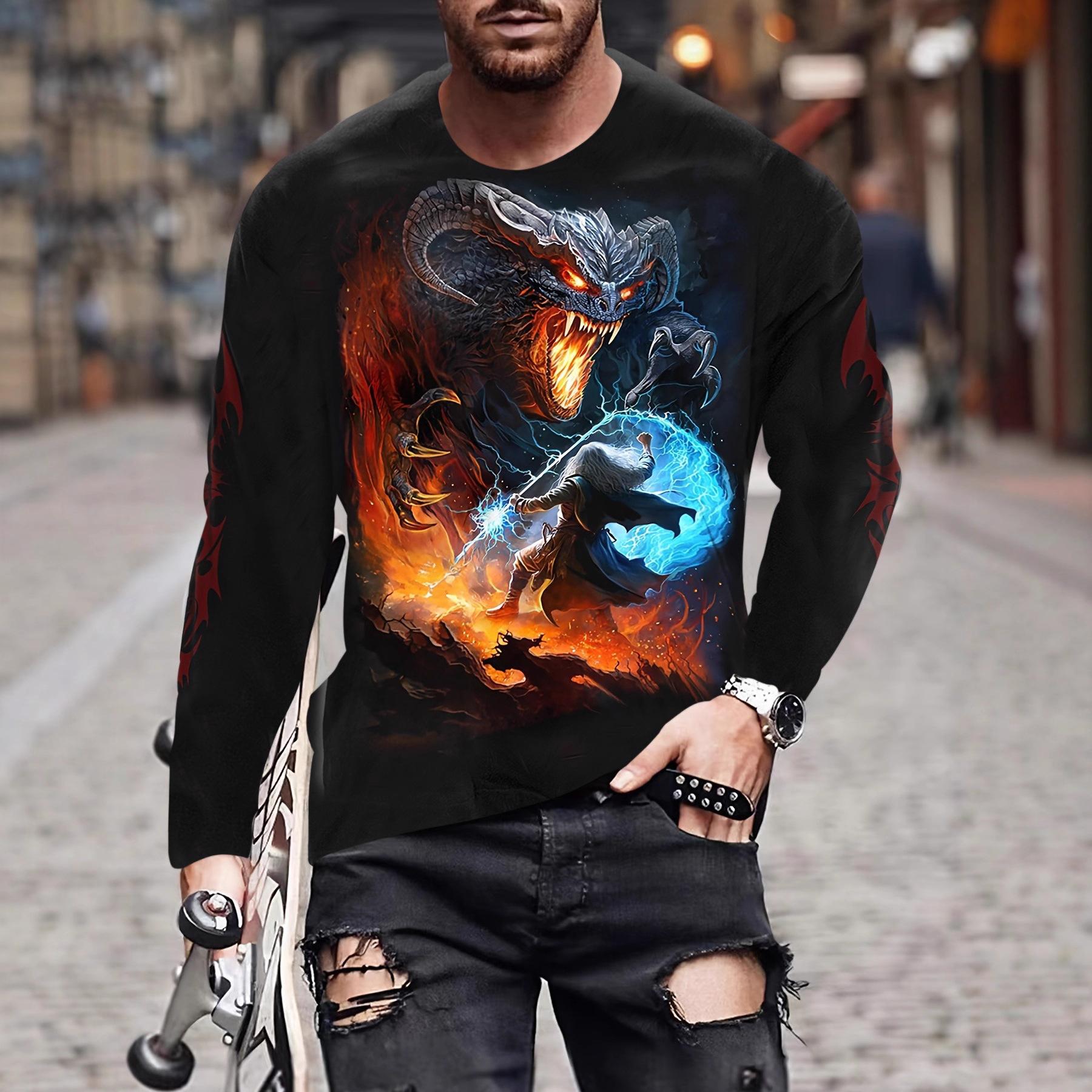 

Женская футболка с круглым вырезом, длинными рукавами и 3D-принтом S