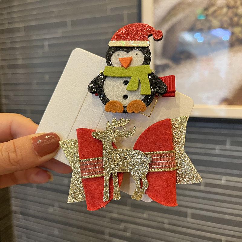 Girls' Cute Christmas Bow Hair Clips - Dress-up Side Clips and Bangs Accessories