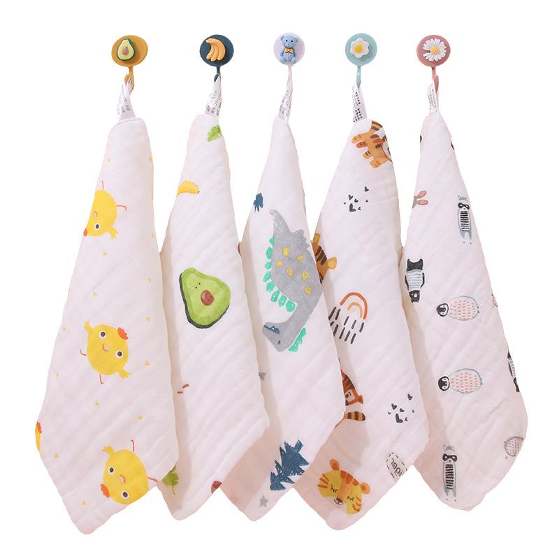 Cartoon Soft Absorbent 6-Layer Children's Gauze Bath Towel - Pure Cotton Baby Washcloth