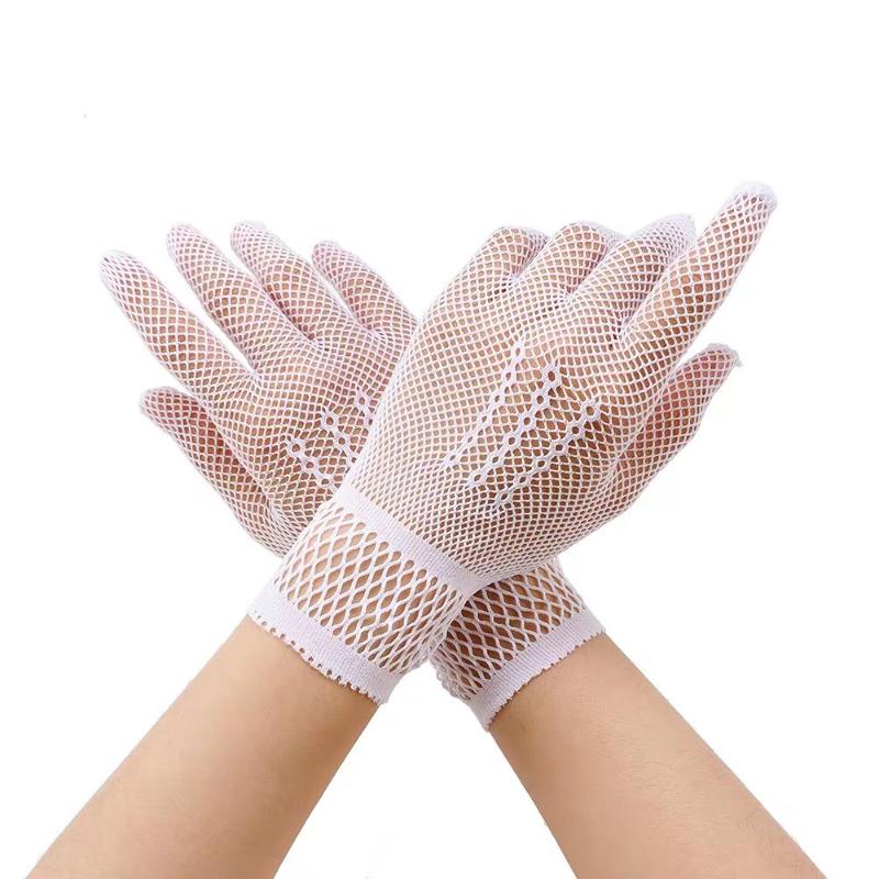 Damen-Hochzeitshandschuhe, Mesh-Fischnetz-Handschuhe, UV-beständige Fäustlinge