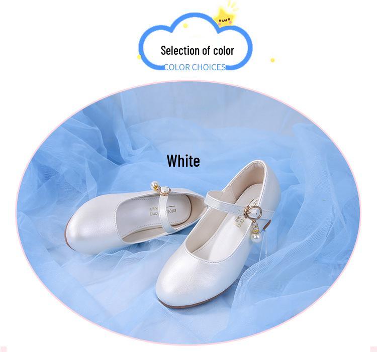 Girls' High Heel Leather Princess Shoes with Crystal Accent - New Korean-Inspired Spring/Autumn Edition for Children's Performances