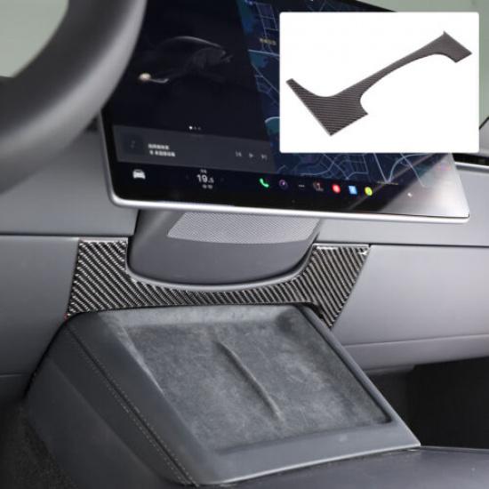 Soft Carbon Fiber Interior Center display Trim sticker For Tesla Model 3 +