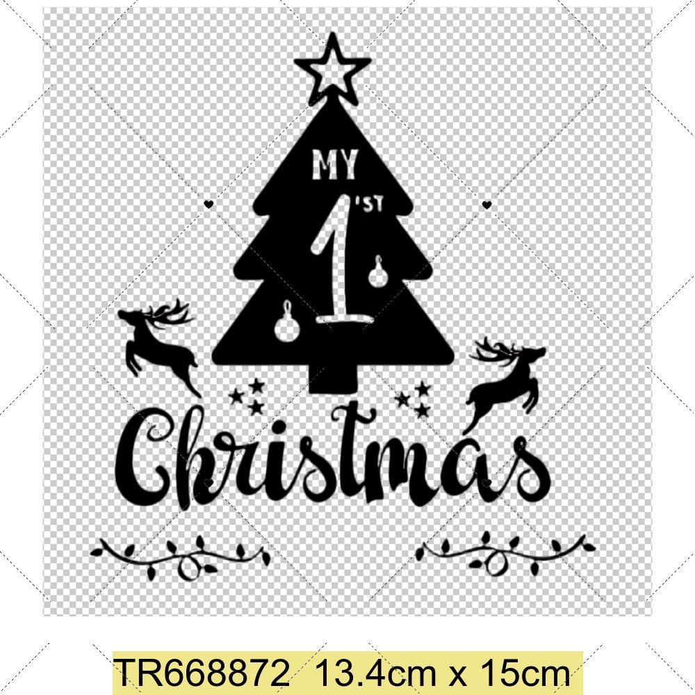 Mein Erstes Weihnachten Wärmeübertragungsaufkleber Weihnachten Thema Aufnäher für Nähzubehör DIY Kleidung Aufkleber Aufnäher