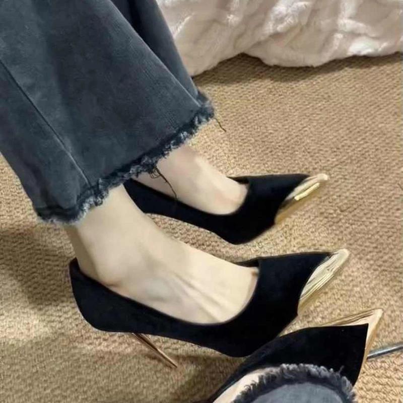 Módní Tenké Vysoké Podpatky Dámské Párty Klubové Boty Módní Mělké Boty se Špičatou Špičkou Elegantní Párty Lodičky pro Striptérky