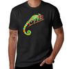 Buntes Chamäleon Liebe Regenbogen Eidechse T-Shirt Zoll Vintage Kleidung Niedliche Kleidung Grafiken Lustige T-Shirts für Unisex