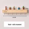 Solid Wood Wall-Mounted Key Holder & Storage Shelf with Creative Hooks for Entryway Ornaments