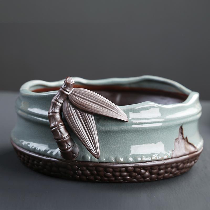 1pc Creative Ceramic Plant Pot Decorative Bamboo Flower For Orchids Large Hydroponic Flowerpot Terracotta Pots Seedlings