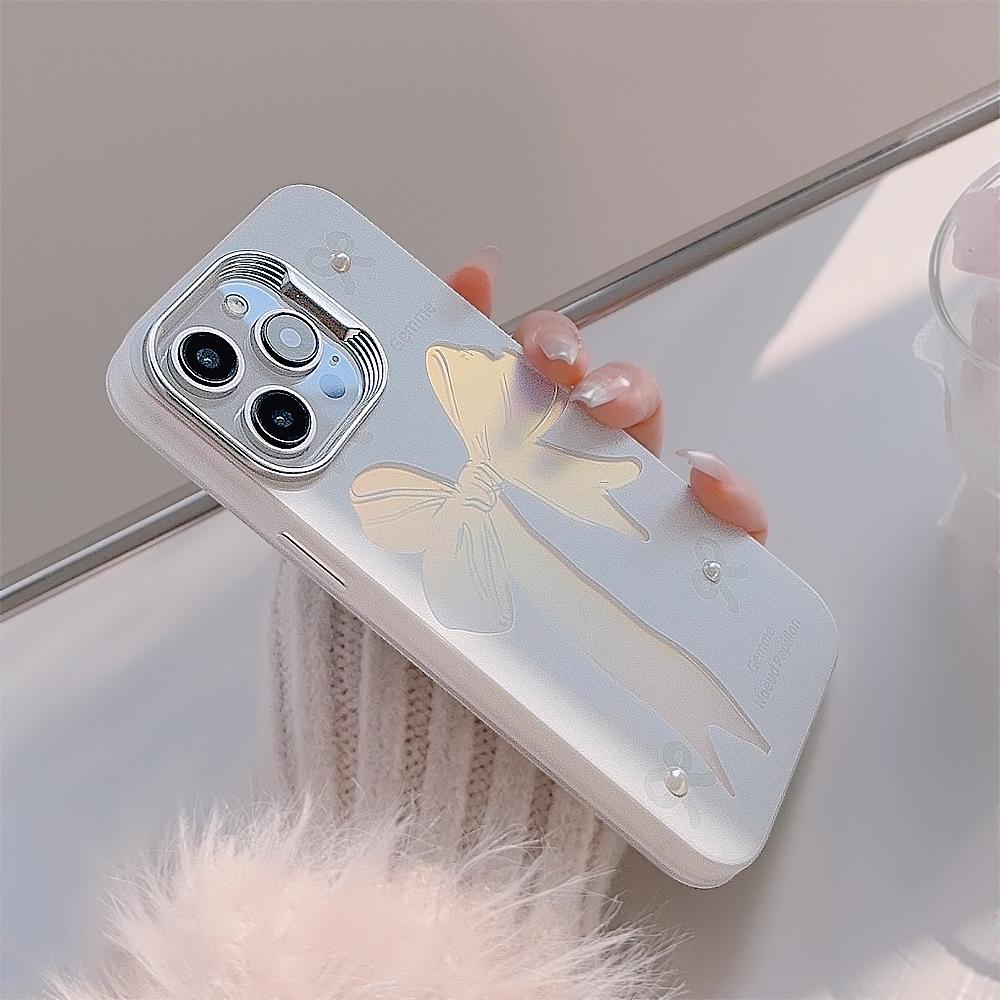 Poppy Ball Bow Iphone15 Suitable for 14Promax Mobile Phone Case 16 Apple 13 Laser 14 Pearl Huawei