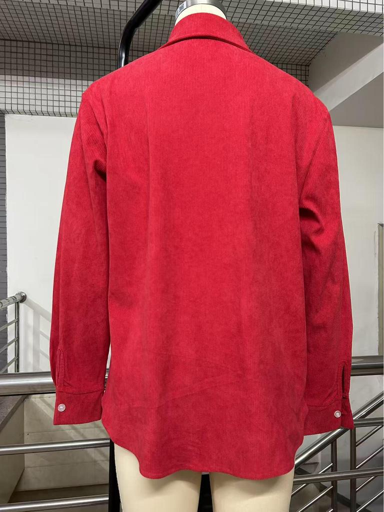 2025 Women's Autumn/Winter Corduroy Casual Shirt - European & American Style
