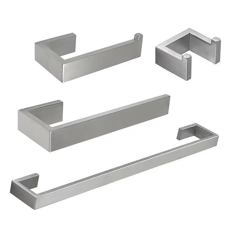 Stainless Steel Black Towel Rack Set - Bathroom Towel Bar & Shelf Accessories