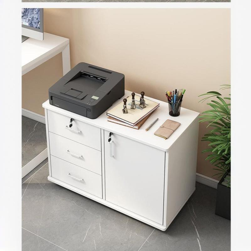 Mobile Office Storage Cabinet With Lockable Drawers And Door 3-Tier Unit Suitable For Office Or Bedside Use
