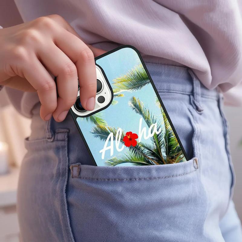 Aloha Hawaii Hawaiian Beach Palms Phone Case For iPhone 17 Air 15 16e 14 13 Pro Max Coque 12 11 Pro Max PLUS Cover