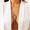 Punk Rhinestone Scorpion Breast Belly Body Chain for Women Cool Crystal Spicy Girl Chest Chain Necklace Bodychain Accessories