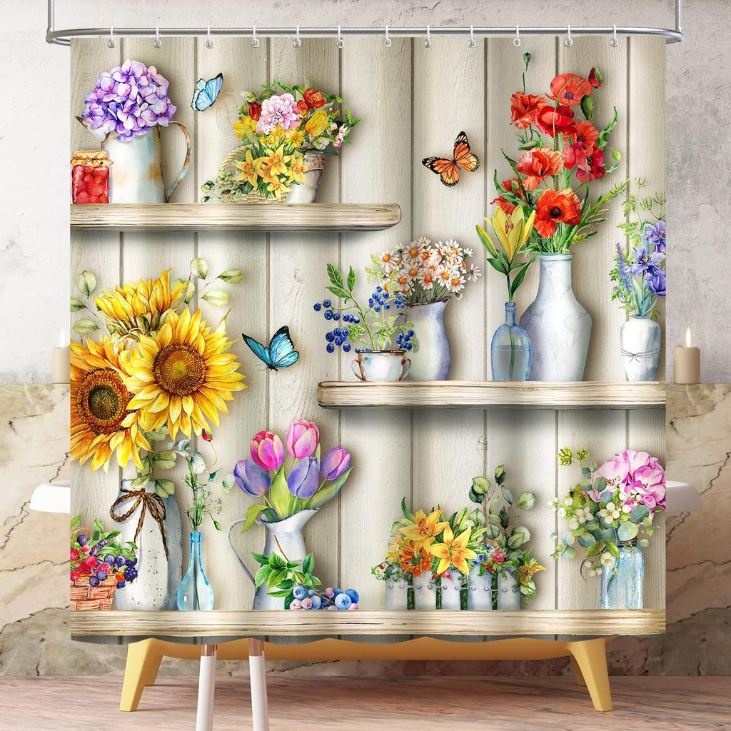 Funny Shower Curtains, Cool Dog Shower Curtain, Fun Pet Puppy Waterproof Shower Curtains with Hooks for Bathroom Decor, Dog