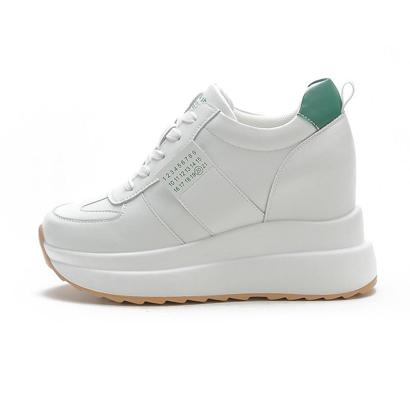 

Трендовые женские туфли на толстой подошве с внутренней платформой, новые осенние, повседневные маленькие белые туфли, женские туфли 39