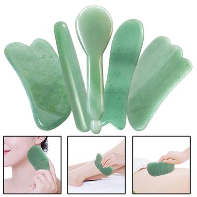 1X Natural Aventurine Jade Stone Guasha Massage Tool Acupuncture Spa Massager