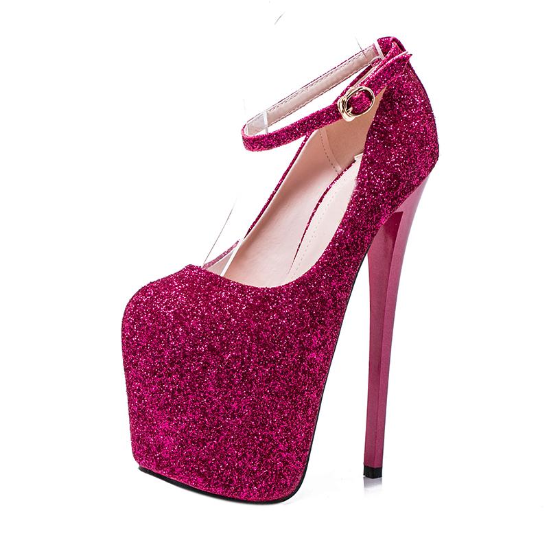 Big Size 41 42 43 Sexy Pumps Wedding Shoes Women Custom Ladies Shoes High Heels Glitter Pumps 19 cm Sexy Zapatos Mujer WSH2607