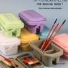 Portable 3-Piece Paint Set: Multifunctional Wash Bucket, Watercolor Gouache Palette, Color Mixing Box for Art Students