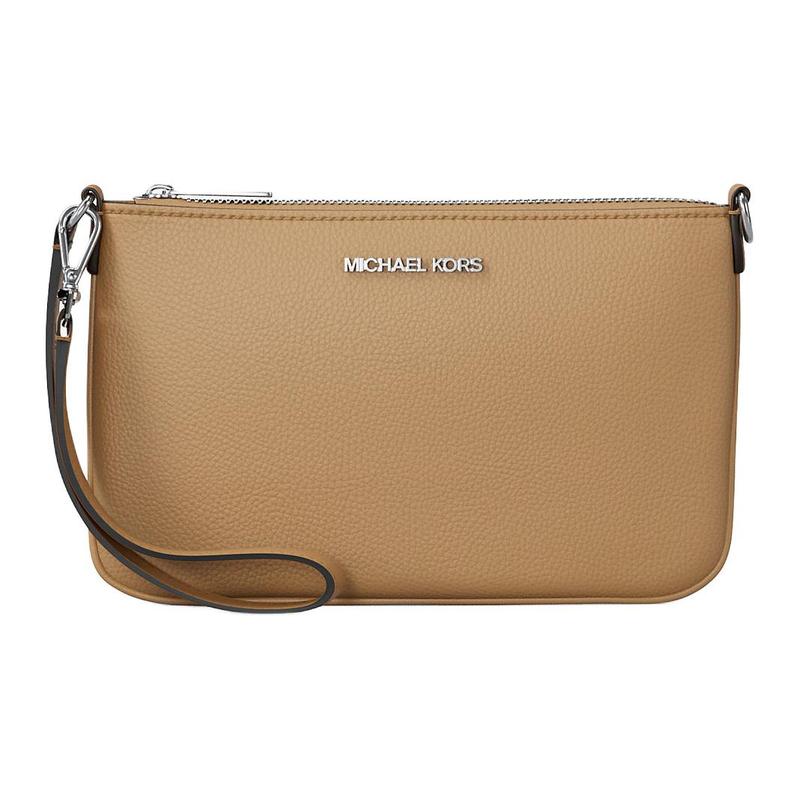 MICHAEL KORS Jet Set Logo Leather Handle Clutch Small Women s Brown коричневый
