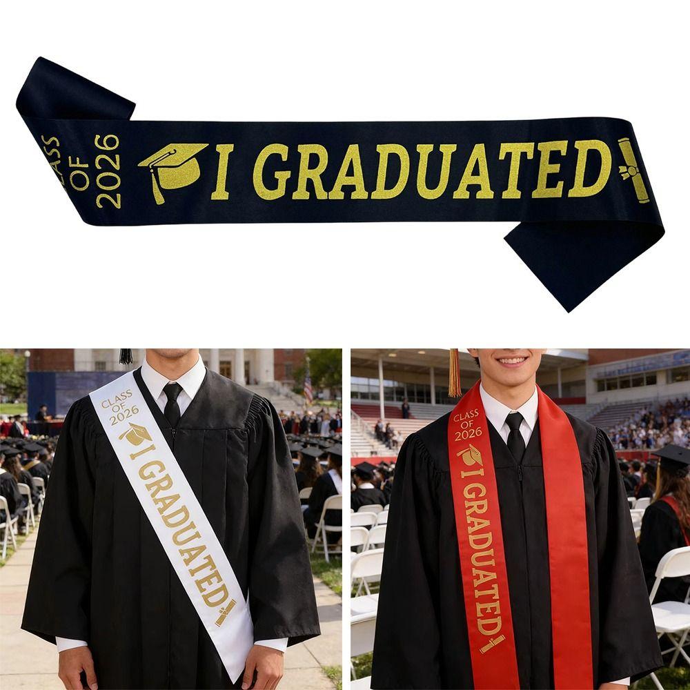 I Graduated Graduation Stole Sash Happy Graduation Graduation Gown Scarf Honor Stole  Graduation