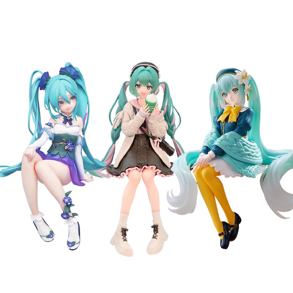3 kinds New Hatsune Miku Anime Figure Flower Fairy Sitting Position PVC Action figure Model Toy Decoration Collect Gifts