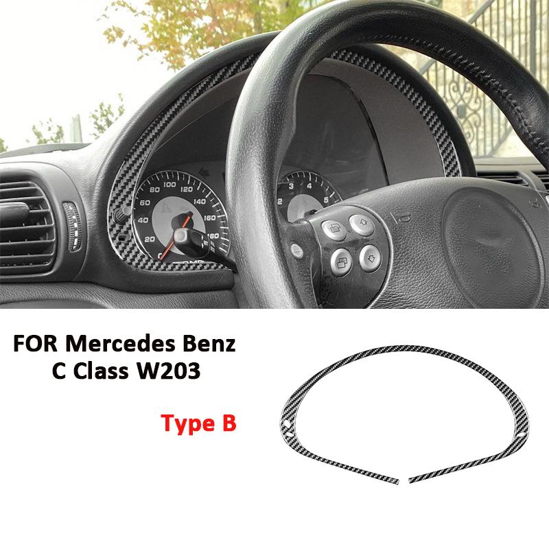 Kohlefaser Auto Mittelkonsole Instrumententafel Bildschirm Rahmen Zierleiste Dekoration Aufkleber Für Mercedes Benz C-Klasse W203 2005-2007