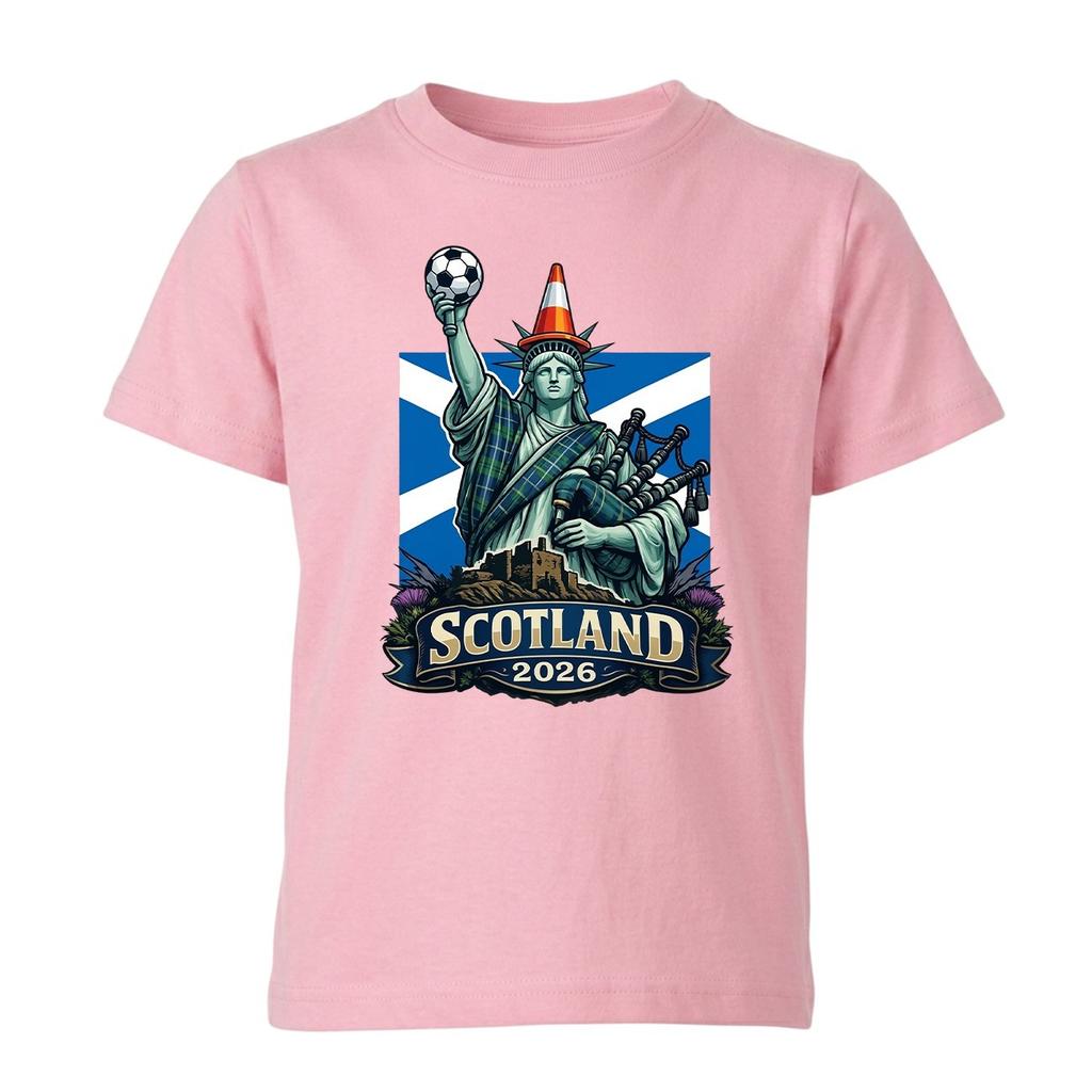 Scotland Bagpipes Liberty Statue 2026 Soccer Kids TShirt Patriotic Scottish Flag Football Fan Youth Casual Tee Gift Cotton Tops