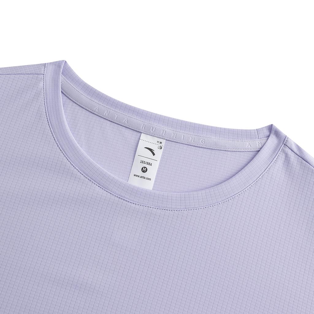 Anta Running Short Sleeve Knitted T-Shirt Summer 2026 Women tops Muyu-Purple 962625105-2