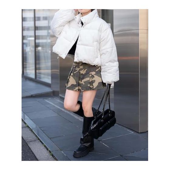 [Wego] Padding Short Blouson Outerwear Filled Blouson Short Jacket Clothes Cold Protection Casual Outdoor Autumn Clothes Winter Clothes Gift Present