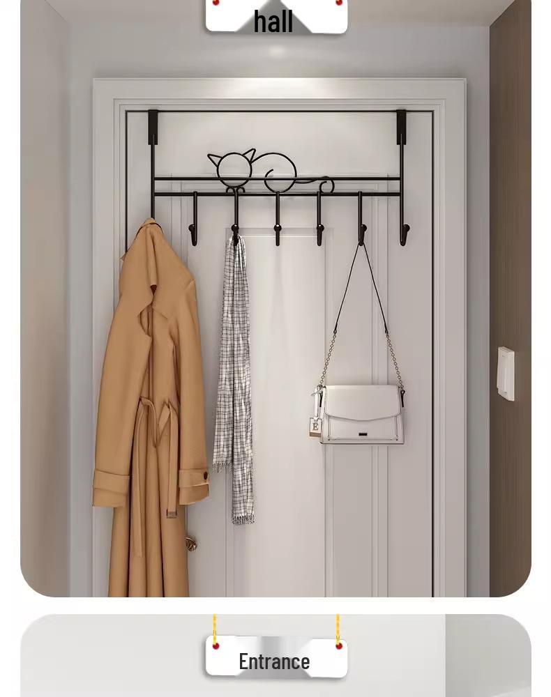 Katze & Wolke Herzförmiger Spurloser Über-Tür-Hakenständer