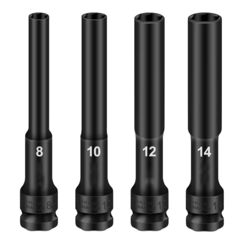 

A25F-1/2 Drive Socket Wrench Hex Socket Head 8-14Mm Socket Head Tire Removal Tools Adapter Spanner Converter 4Pcs чёрный