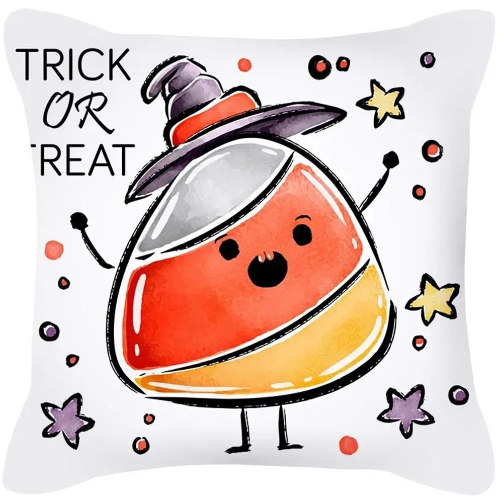 Halloween Decoration Cushion Pumpkin Cat Ghost Pillow Sleeve Is Suitable for Home Living Room Sofa Room Decoration