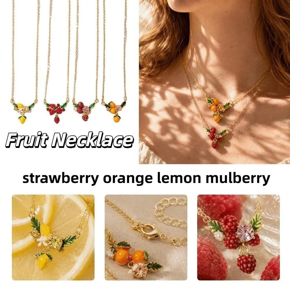 Stackable Fruit Necklace Lemons Collarbone Chain Fun Clavicle Chain Gift
