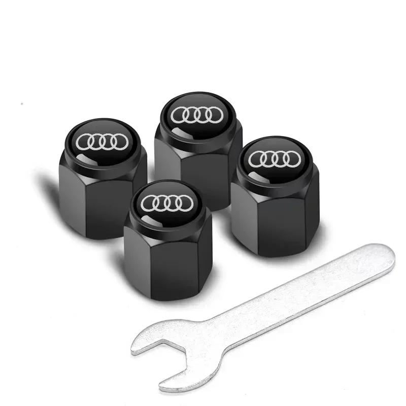 4Pcs automobile tire aluminum alloy valve cover a2 A3A4B6B8B7A8 Sline S3 S4 S6 Q3 Q5 Q7 Q8 TT tire valve cover decoration
