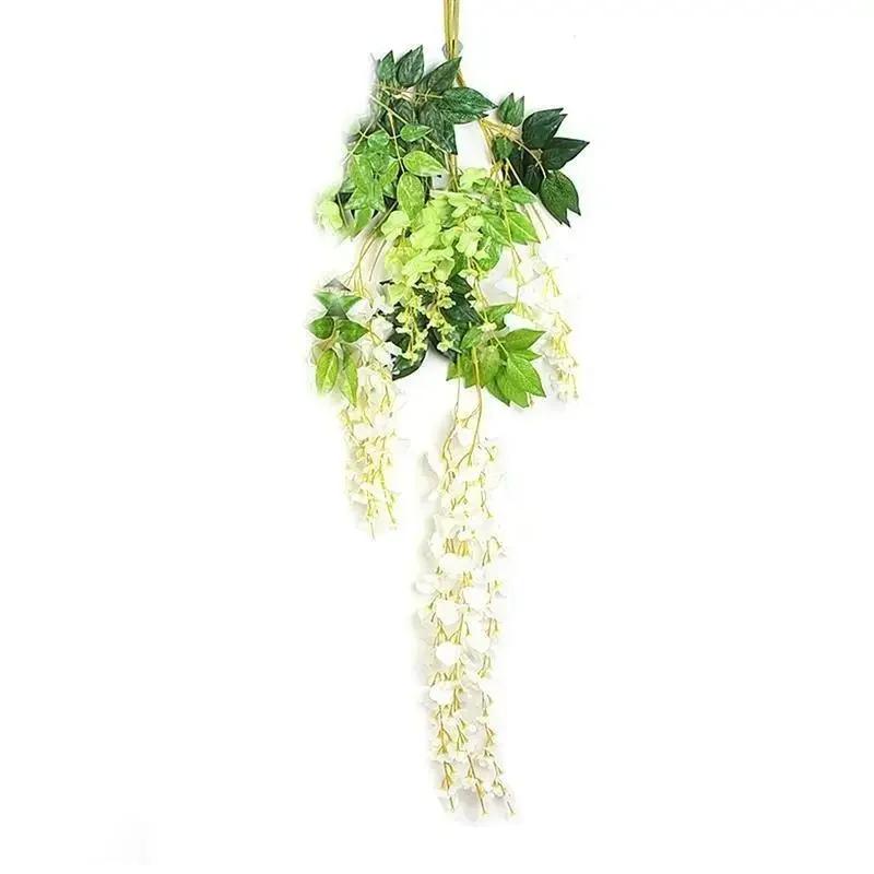 Artificial Flower Leaf Wisteria Vine Rattan Wedding Decoration Wreath Party Home Decoration Christmas Wreath