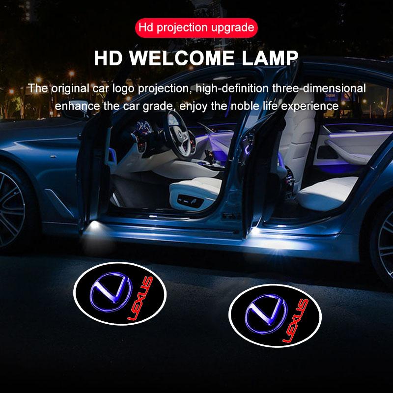 Bouchon de Valve de Voiture 2PCS/SET Lumière d'Accueil de Porte de Voiture Lampes Projecteur LED pour Voiture Autocollants Pour Lexus ES300 RX330 RX300 IS250 IS200 CT200h NX