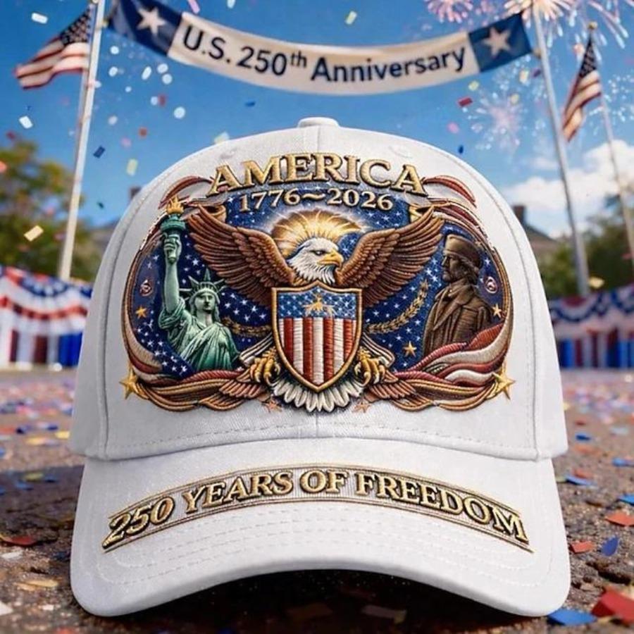 250th Anniversary Hat USA Patriotic Baseball Caps Eagle Embroidered Baseball Hats for Men Women 250 Year Anniversary Cap
