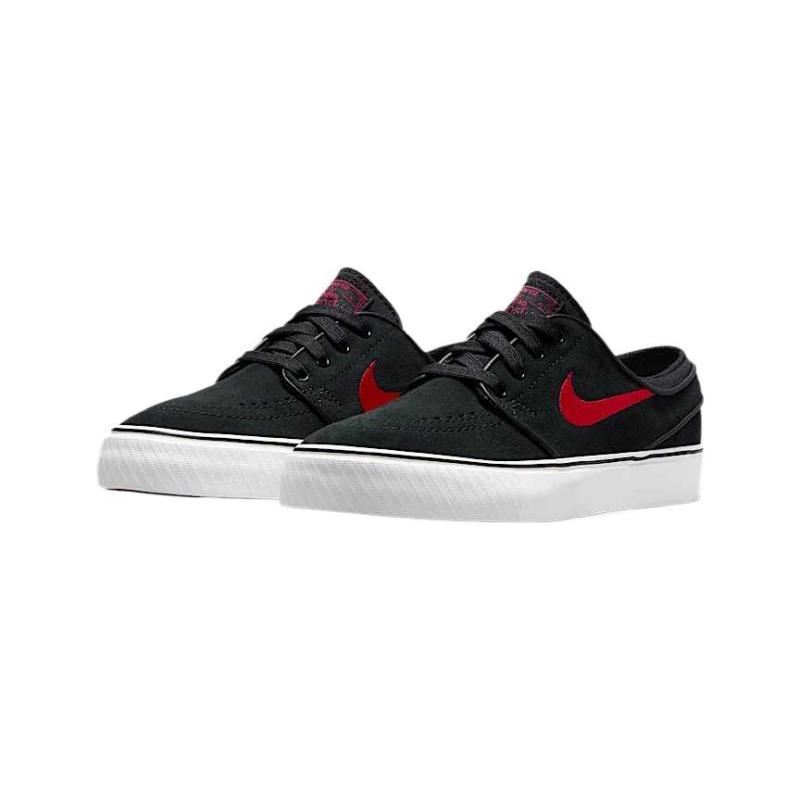 Nike SB Stefan Janoski Abrasion Resistant Low top Kids' Skateboarding Shoes Black Red Sneakers 525104-028