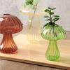 Glass Colorful Mushroom Vase Nordic Style Indoor Home Decor Hydroponic Plant Flower Arrangement Ornament Room Desktop Decoration