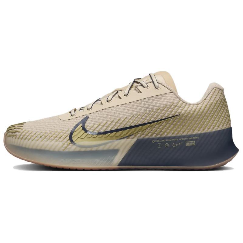 Nike Court Vapor 11 Hc Premium Sanddrift Thunder Blue Gum Medium Brown Metallic Gold Sneakers FN4735-101