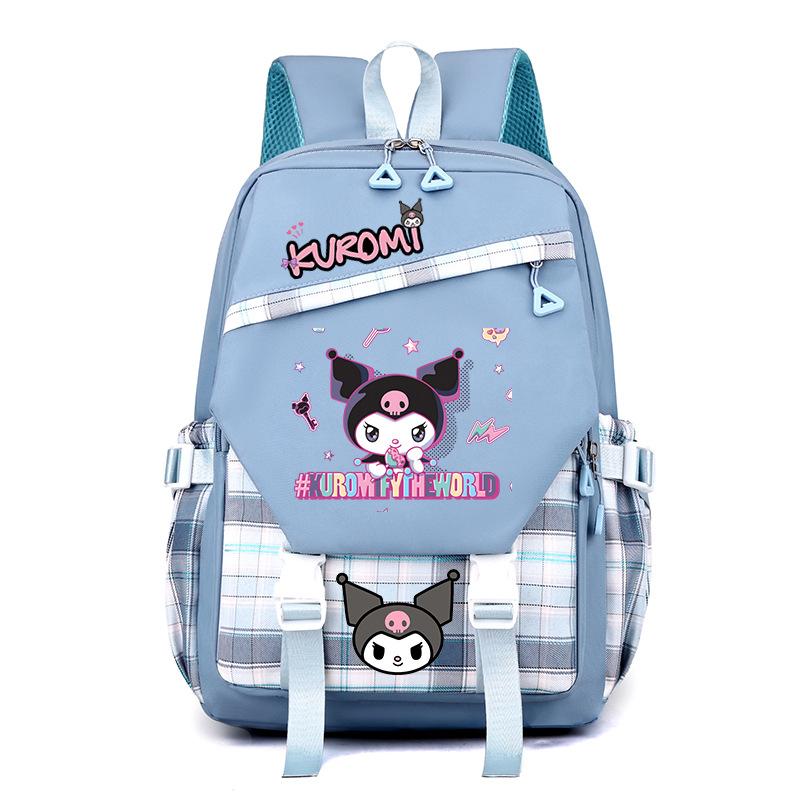 Cool Lomi Kuromi Backpack Student Schoolbag Anime Cartoon Print Junior High School High School Large Capacity Schoolbag