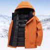Mens Hooded Down Jacket Winter Warm Outdoor Casual Workwear Style 90% White Duck 100-150g Fill 600FP