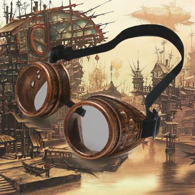 Occhiali retrò Steampunk Dress Up Occhiali da Halloween vintage resistenti ai graffi e ai raggi UV per cosplay di Halloween