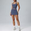 Womens 2-Piece Sport Set With Built-in Bra High-Waisted Tennis Skirt Running Gym Badminton